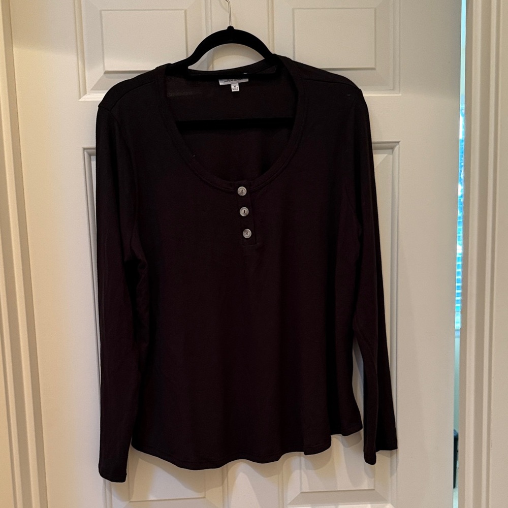 White Birch Black Long Sleeve Women's Top